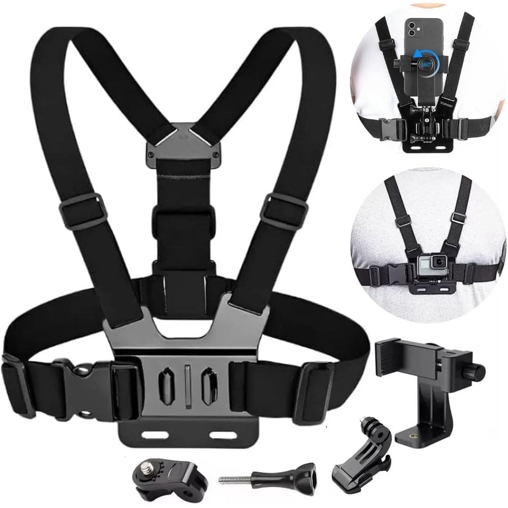 Suporte de Peito Universal para Gravação Câmera de Ação e Celular Mãos Livres