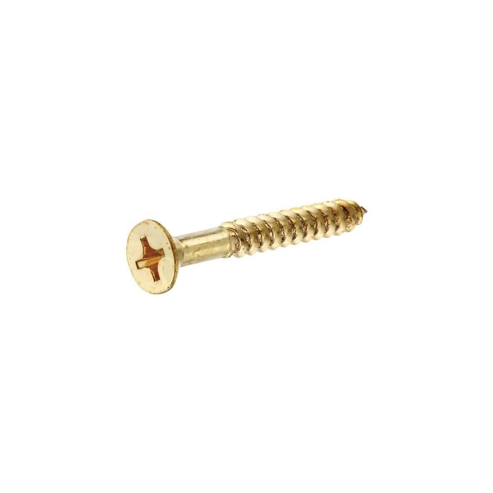 Parafuso de madeira Hillman 385660 Flat Head Brass 6x1