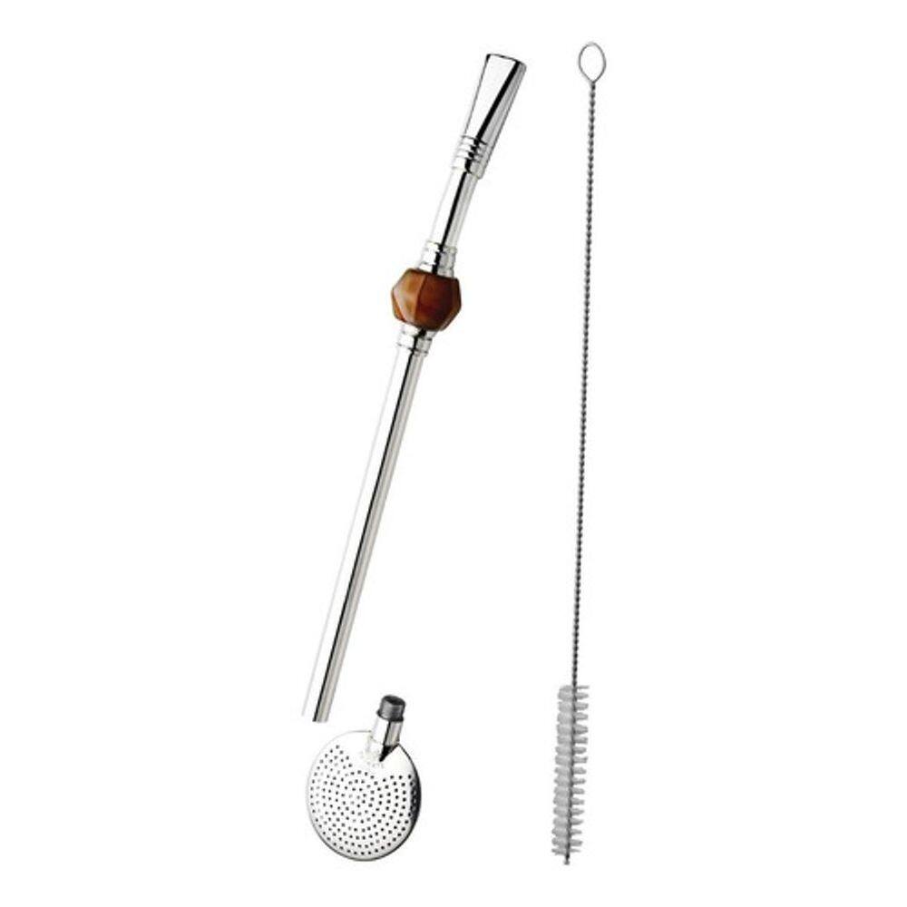 Bomba Inox Desmontável Botão Com Pedra Chupeta Dupla Promate