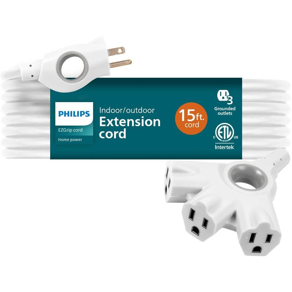 Cabo de extensão Philips EzGrip SPC3153ZW/37 15 pés 16AWG branco