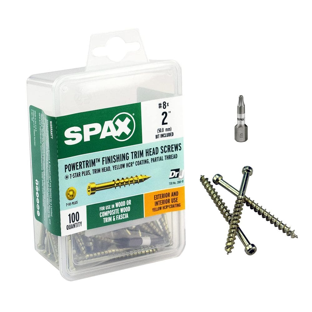 Parafusos de madeira com acabamento exterior/interno SPAX #8 x 5 cm, 100 EA