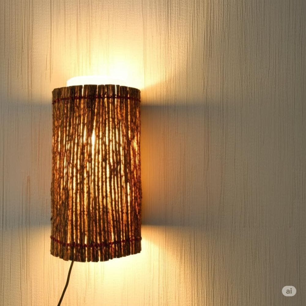 Luminária De Parede Feita De Cacho De Açaí Exclusiva