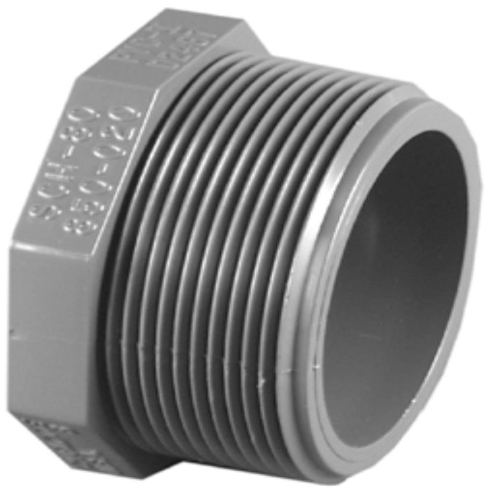 Plugue de PVC SCH80 MPT de 1/2 polegada CHARLOTTE PIPE & FOUNDRY