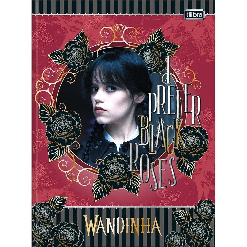 Caderno Brochurão 80Fls Wandinha Black Roses Tilibra
