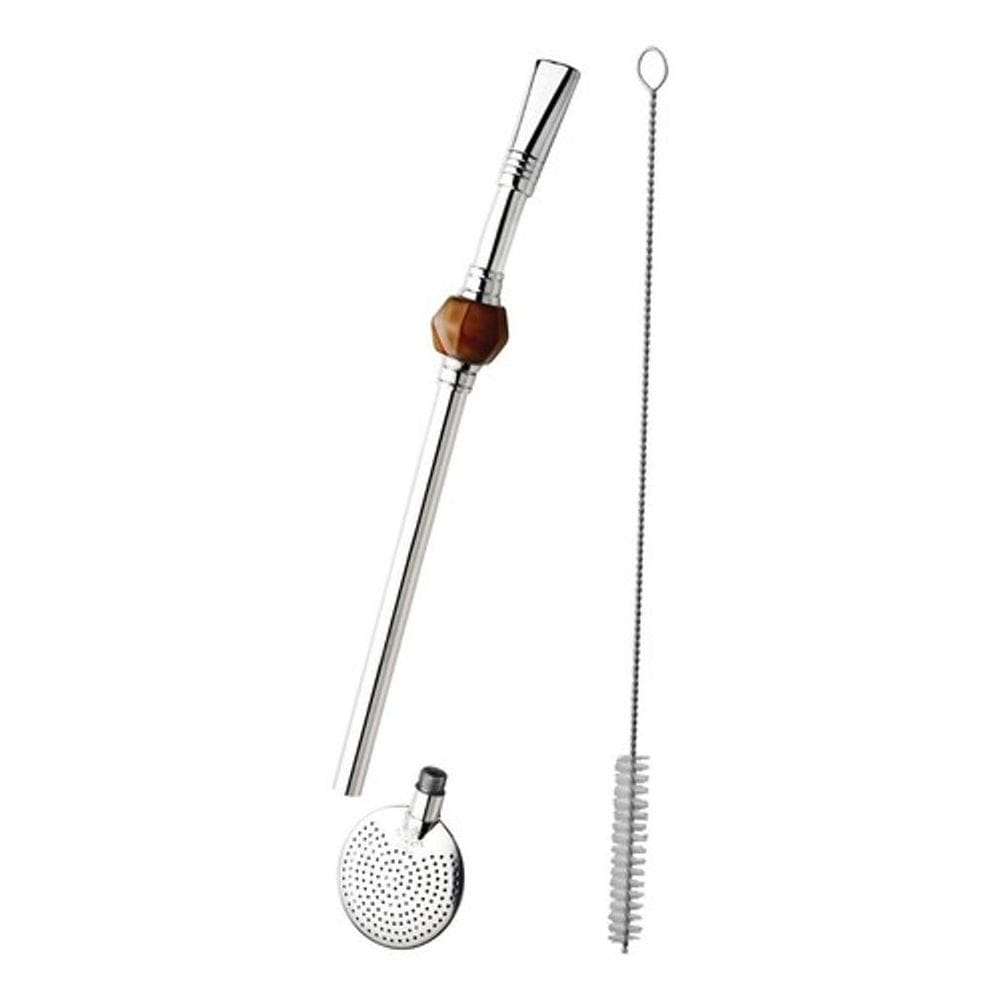 Bomba Inox Desmontável Botão Com Pedra Chupeta Dupla Promate