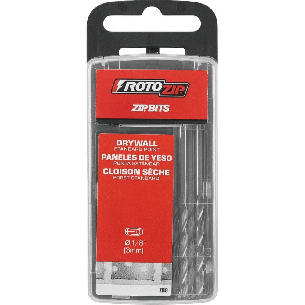 Brocas Bosch Rotozip ZB8 1/8” Standard Point, pacote com 8