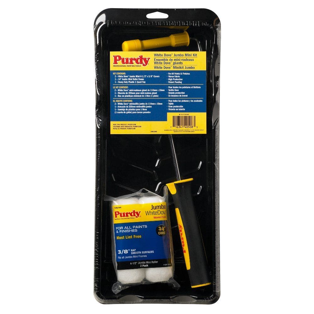 Kit de pintura Purdy Jumbo Mini 11cm com pincel, rolo e bandeja