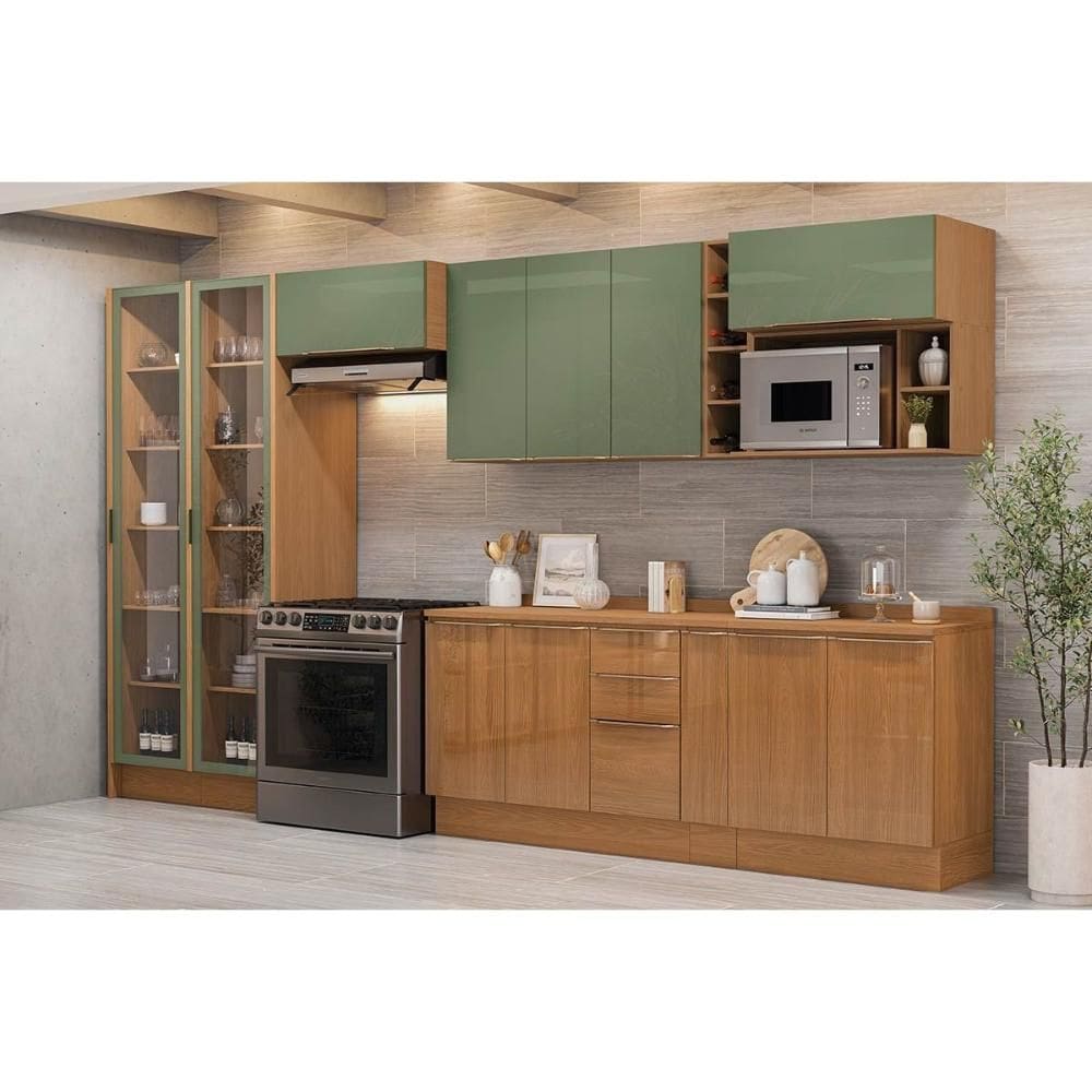 Cozinha Completa Vibra 13 Peças (3Aéreos+3Balcões+2Paneleiros+