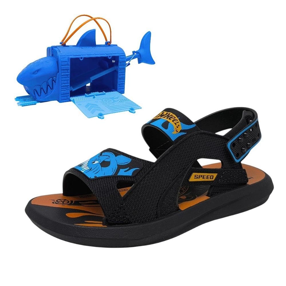 Sandália Infantil Menino Tira Ajustável Hot Wheels Shark