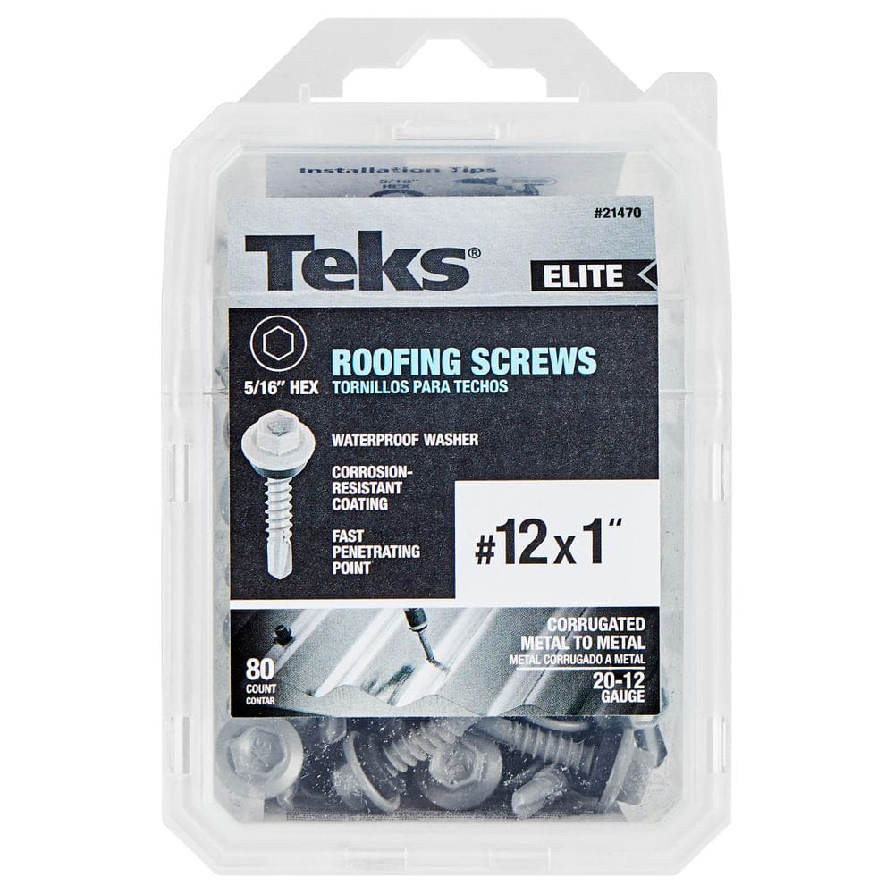 Parafusos para telhados ITW BRANDS Teks 21470 #12 x 1” HEX 80CT