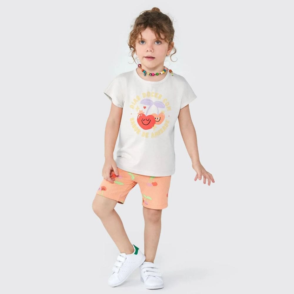 Conjunto Infantil Menina Laranja Sabor De Amizade - Hering