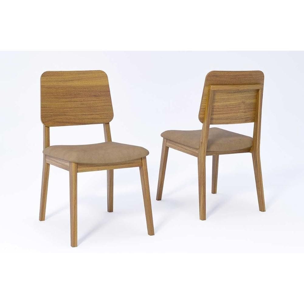 Cadeira Sala de Jantar Ipe Kit 2 Un Carvalho/Couríssimo Kaki - Cimol