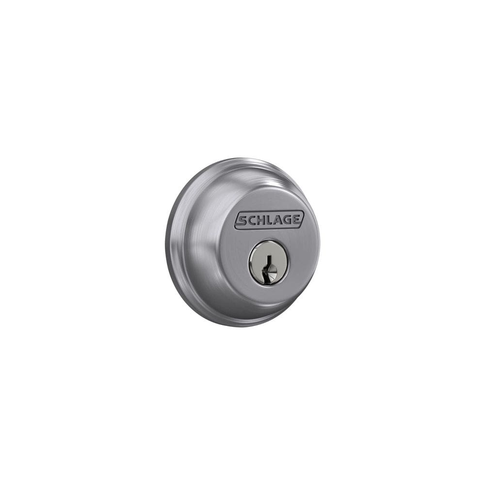 Deadbolt Schlage B60 N 626 com chave de 1 lado cromado acetinado