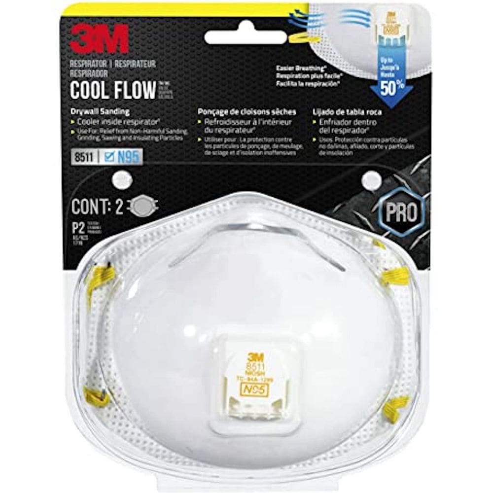 Respirador 3M 8511PA1-A con válvula para lijado de pintura N95