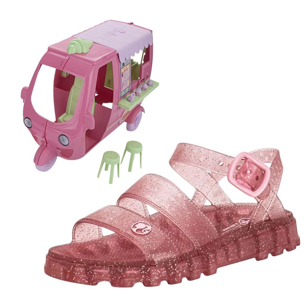 Sandalia Infantil Menina Conforto Macio Barbie Sorveteria