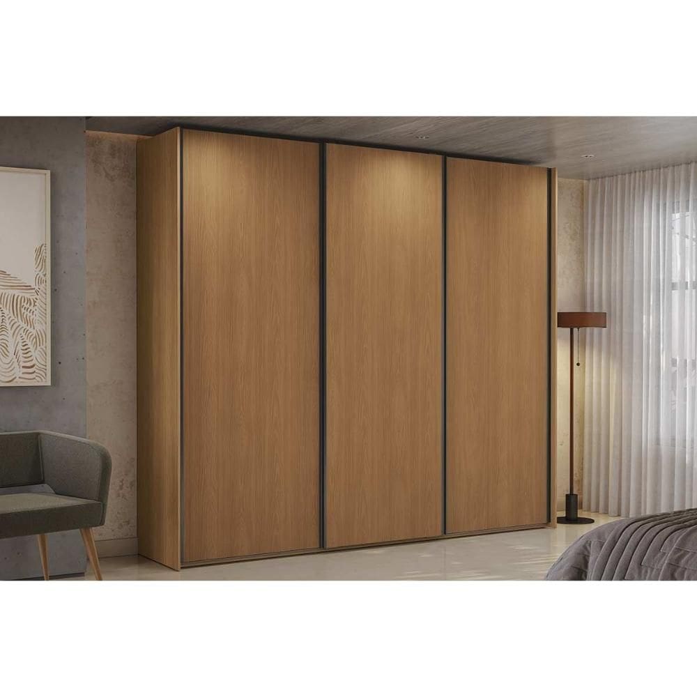 Guarda Roupa Casal 3 Portas de Correr e 4 Gavetas T582 Canela - Kappesberg