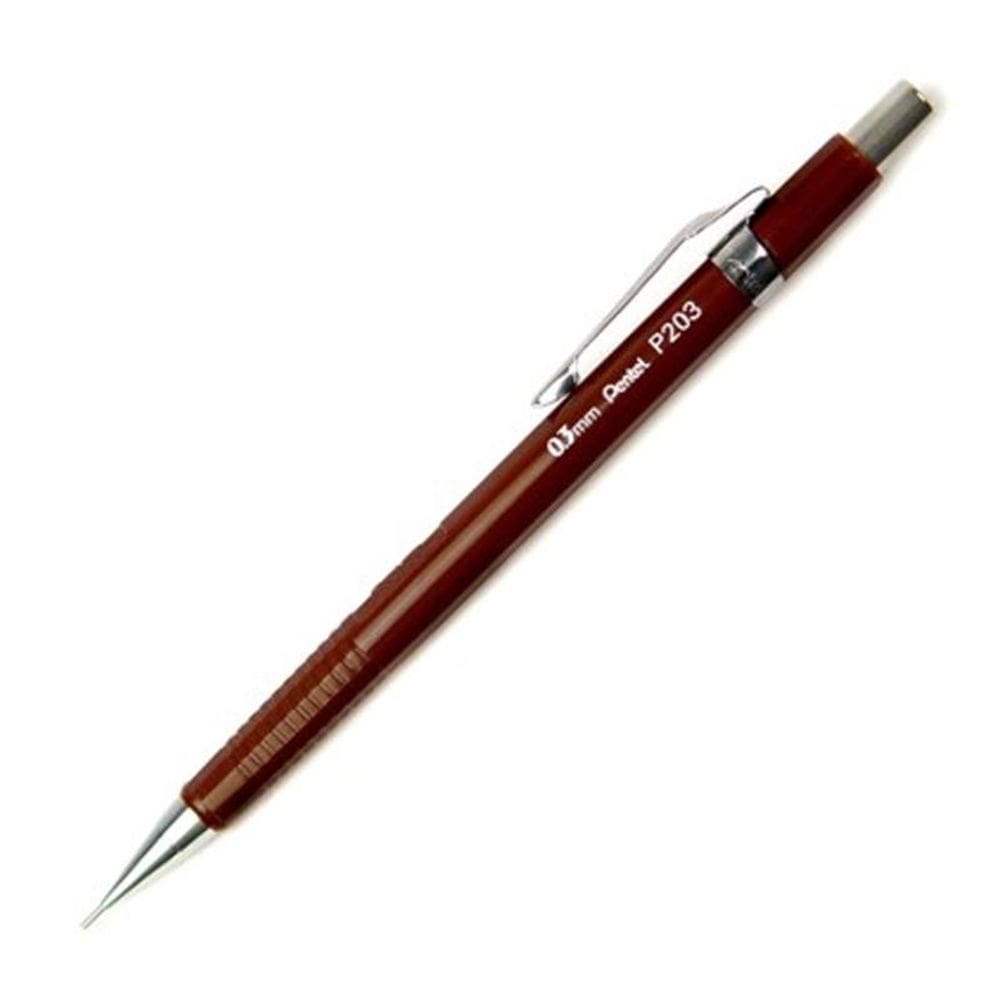 Lapiseira 0.3mm P203 marrom Pentel