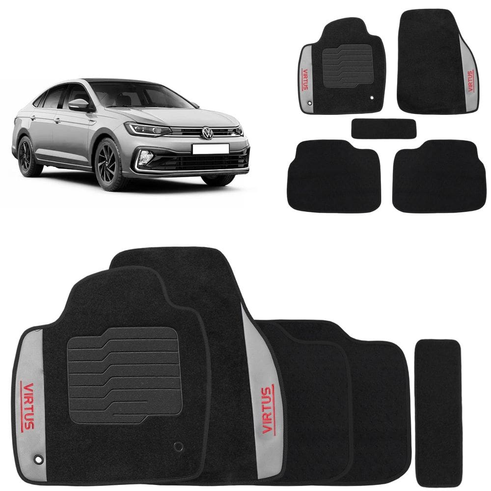 Tapete Carp. Virtus 17/... 5Pçs - Preto - Ecotap - C6349