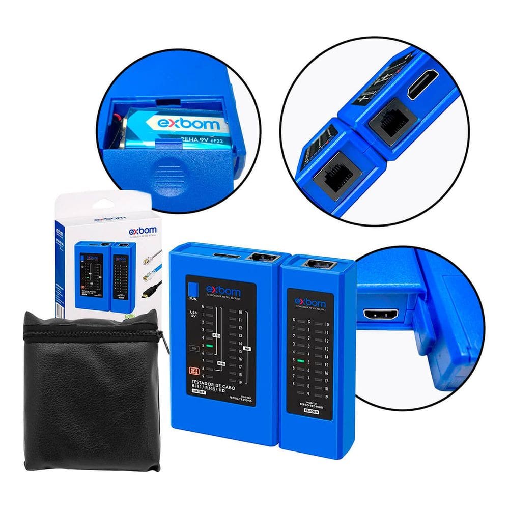 Testador De Cabo De Rede Rj45 Rj11 E Cabo Hdmi