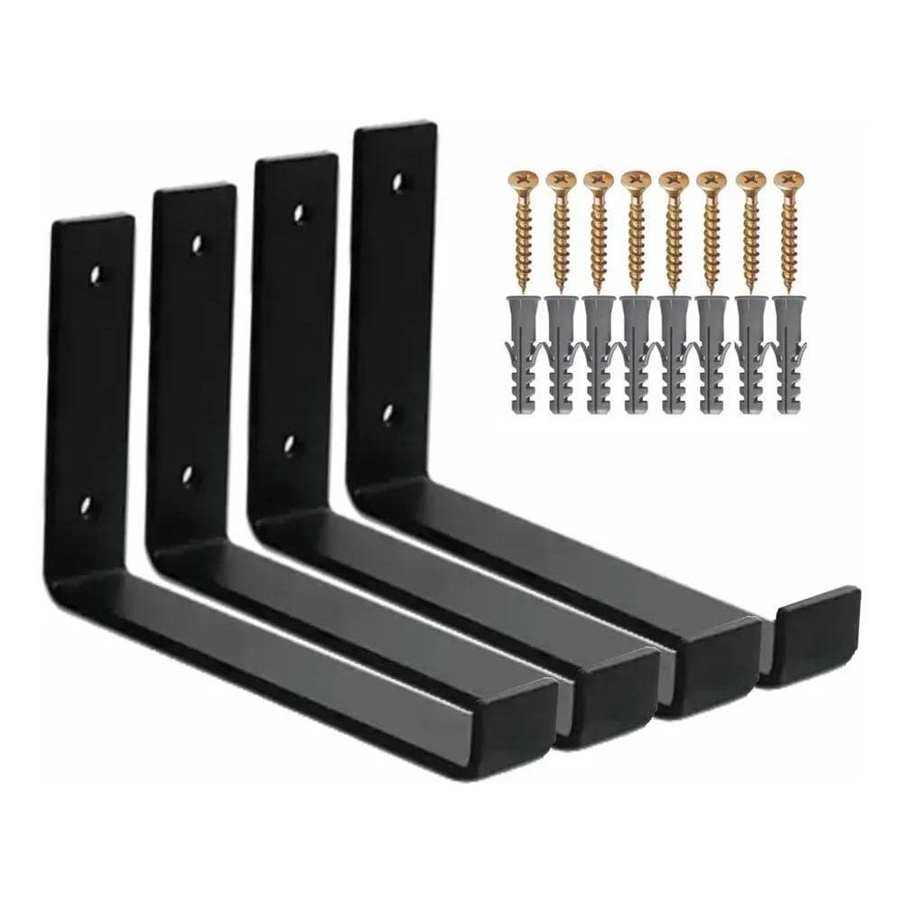 3X Mão Francesa 30Cm Suporte Invertido Para Prateleira 4 Peç
