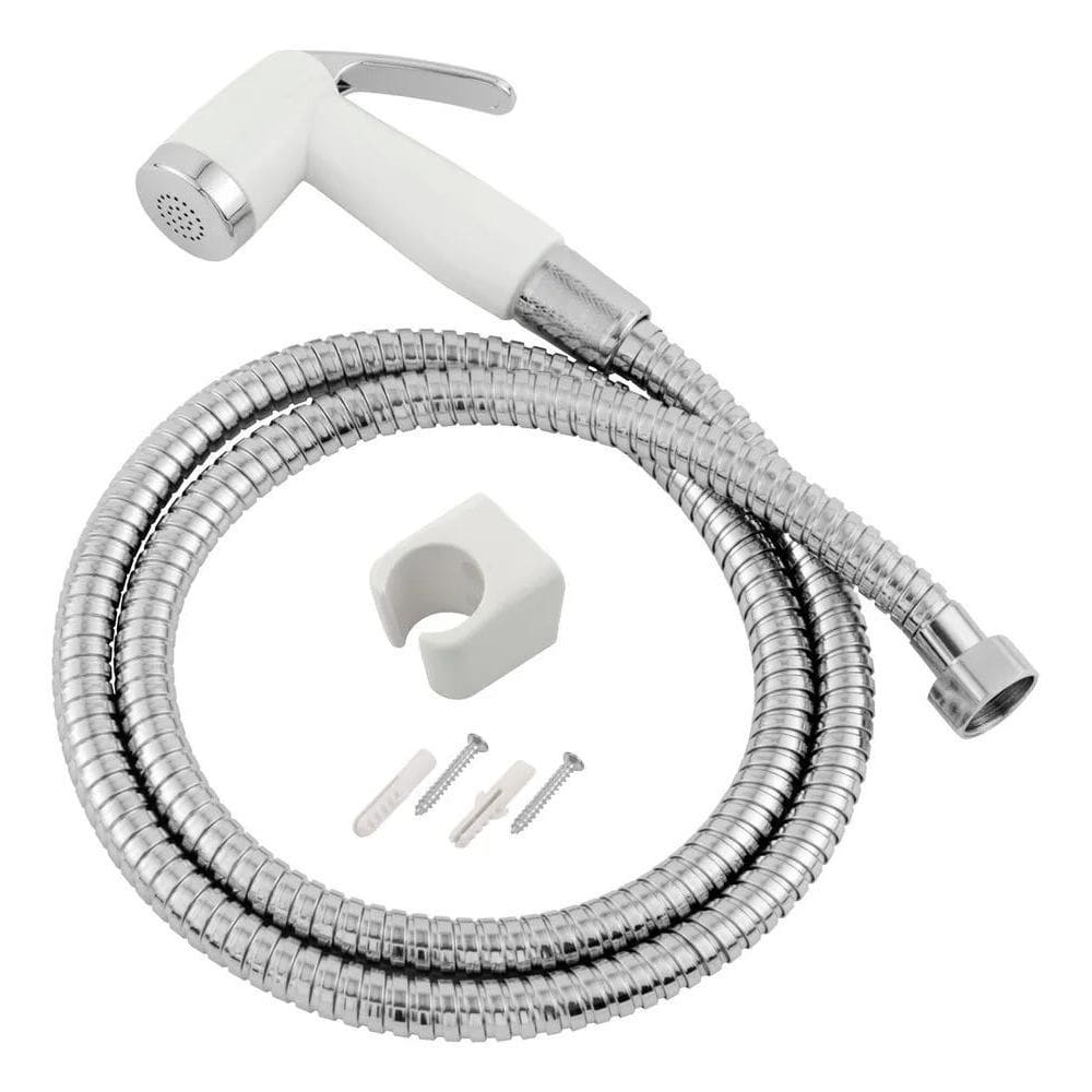 3X Kit Ducha Higiênica Mangueira Inox 1,20 Chuveirinho Branc