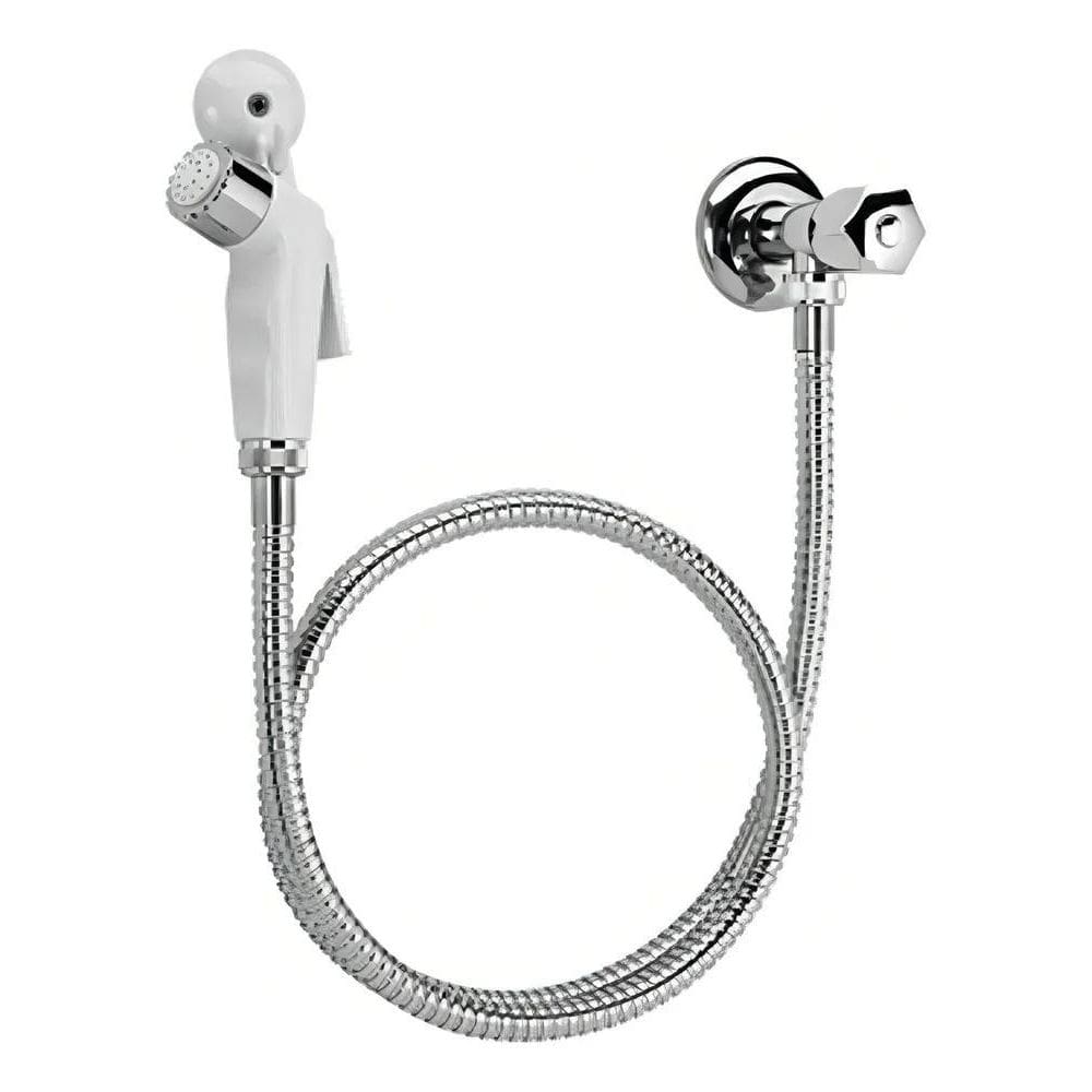 3X Ducha Higiênica Completa Abs Branco Com Registro 1/4 Volt