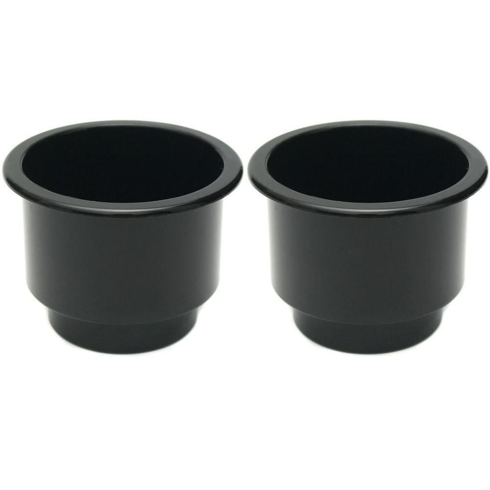 Kit 2 Porta Copo Em Pvc Preto De Embutir