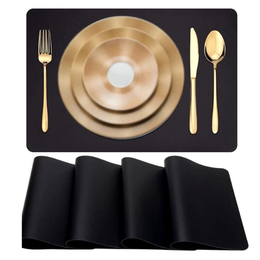 Kit 10 Pçs Jogo Americano Mesa Jantar Sala Restaurante Couro