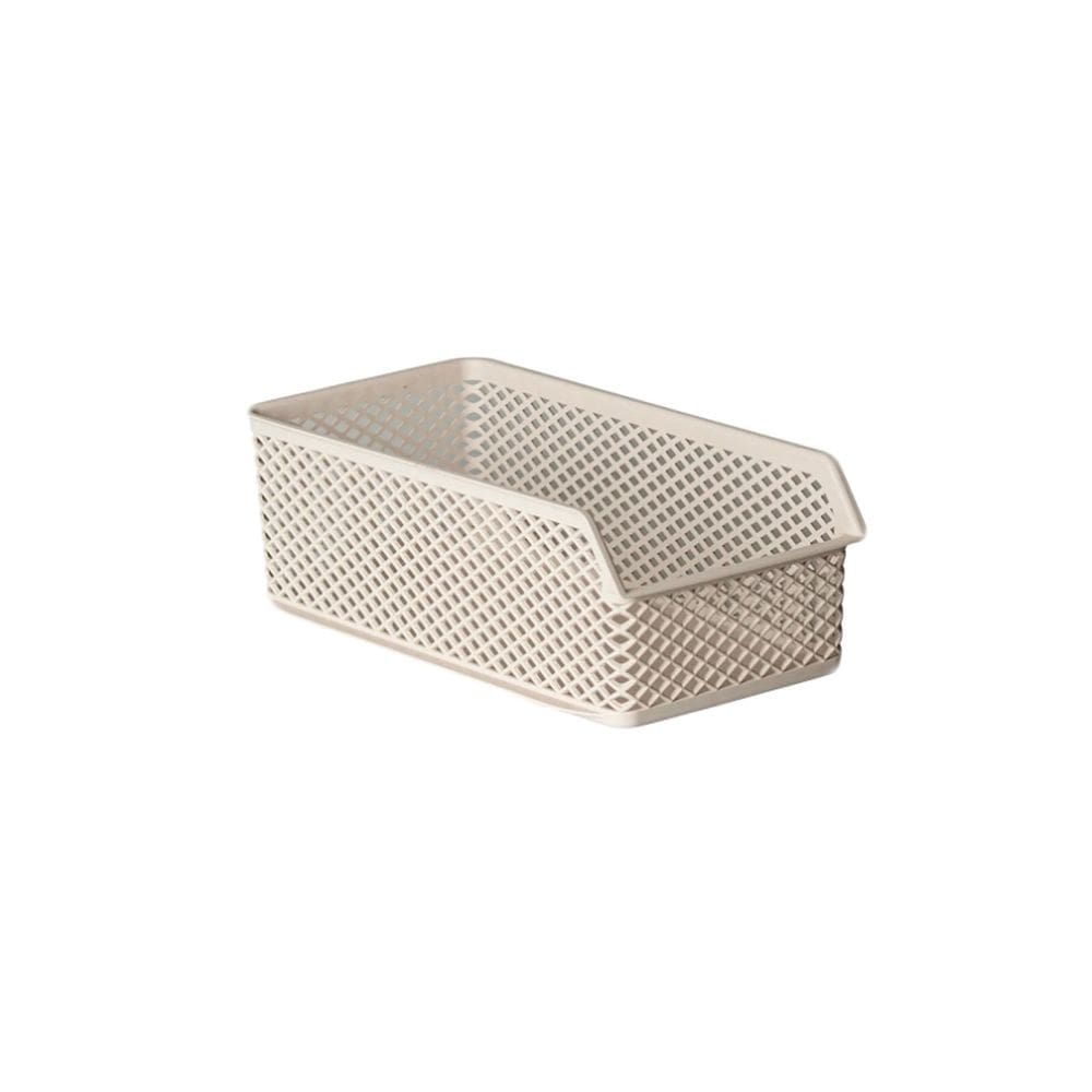 Cesta Empilhavel Organizador Multiuso Creme Cesto Armario