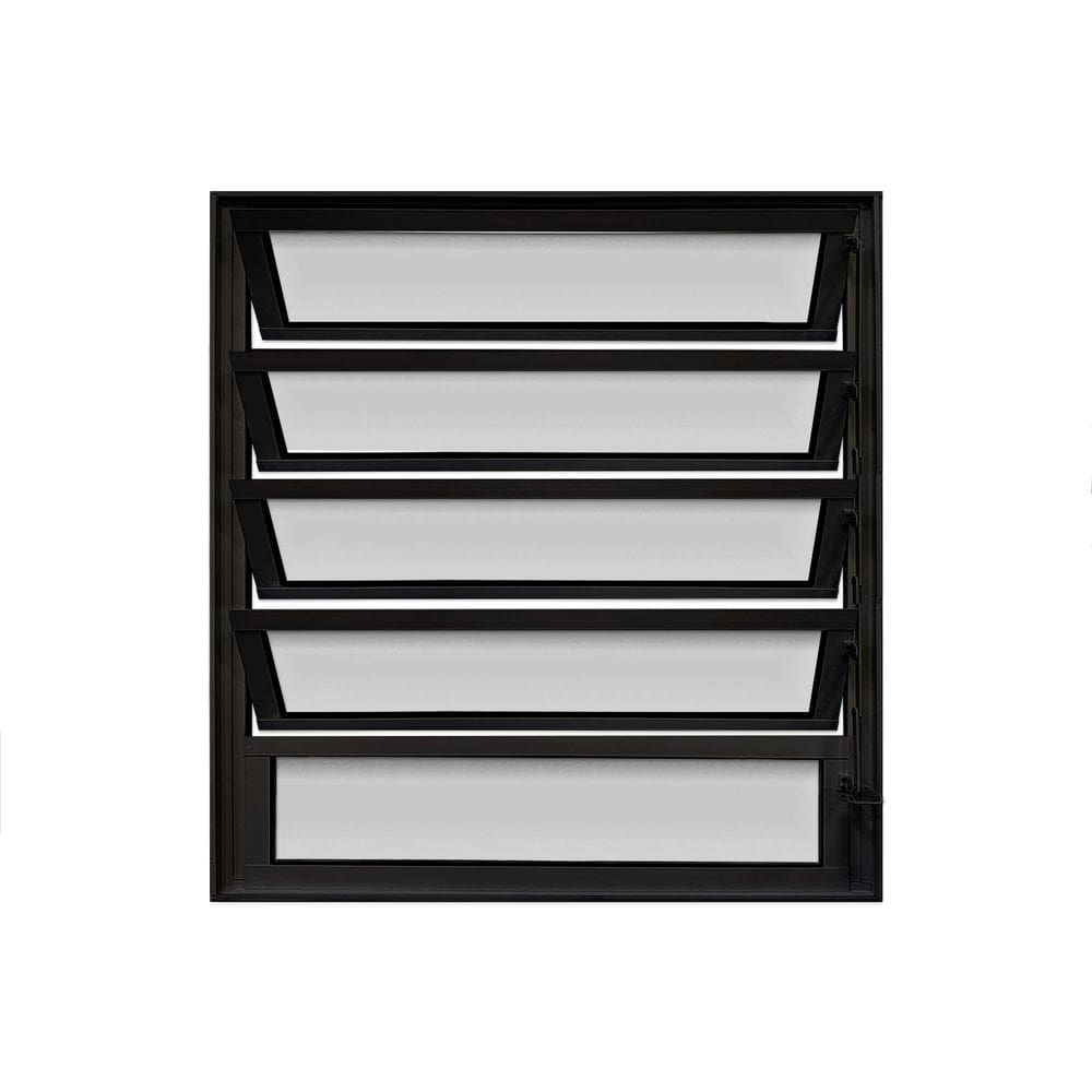Vitro Basculante de Alumínio Preto 100x80 Linha 25