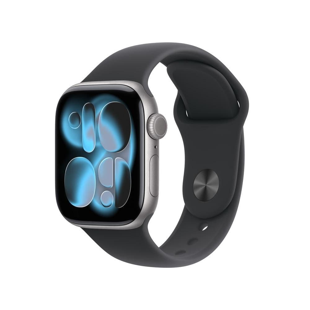 Apple Watch Series 11 GPS + Cellular - Caixa cinza-espacial de alumínio – 42 mm - Pulseira esportiva preta – M/G