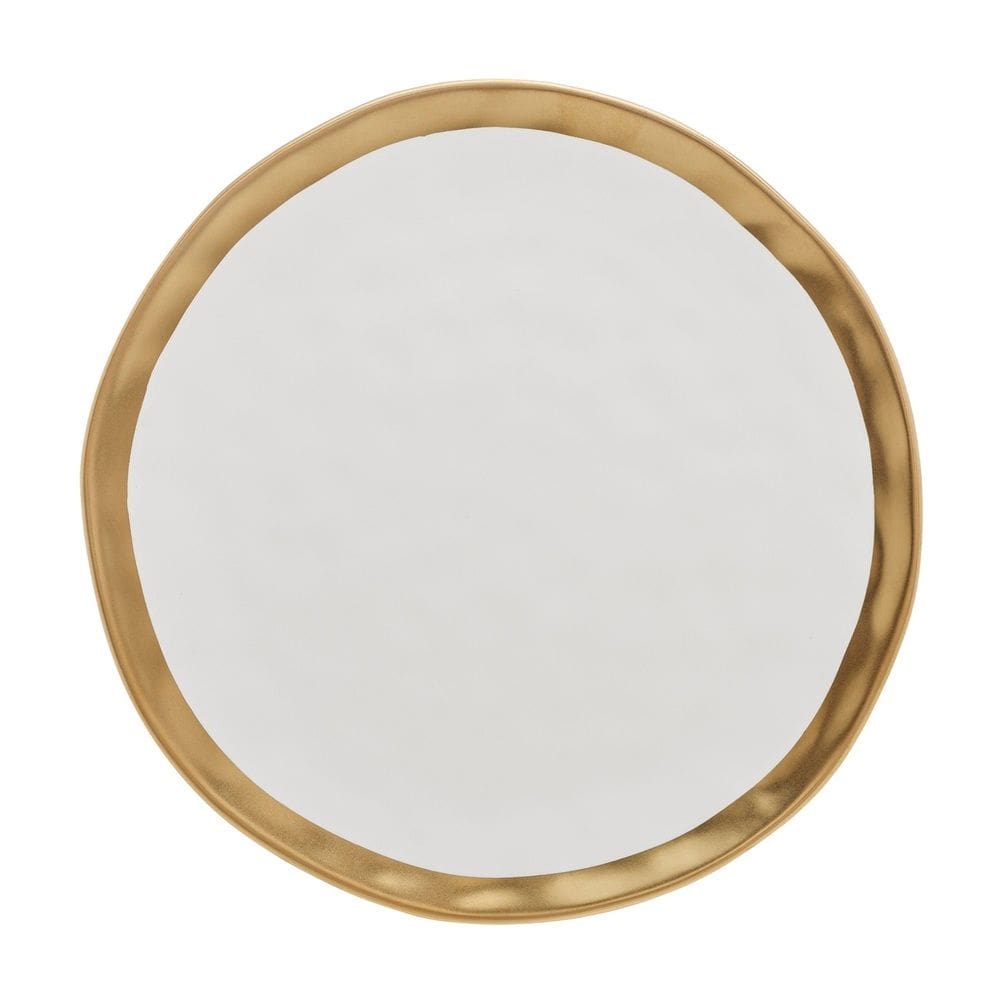 Prato Raso de Porcelana Branco/Dourado Dubai 25cm Wolff