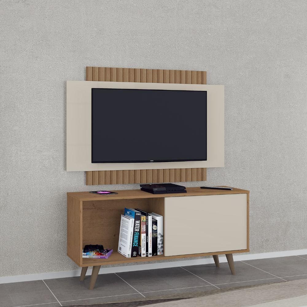 Rack Com Painel Para TV até 50” 1 Porta de Correr Off White