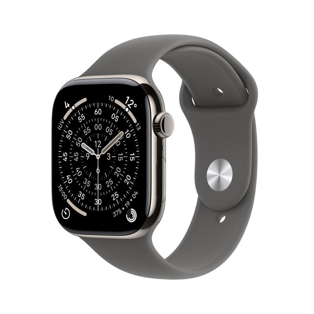 Apple Watch Series 11 GPS + Cellular - Caixa natural de titânio – 46 mm - Pulseira esportiva cinza-pedra – P/M