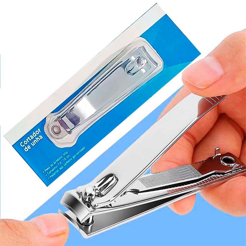 Cortador de Unha Grande 7,8cm Para pé e mão com Lixa Aço inox Manicure Pedicure