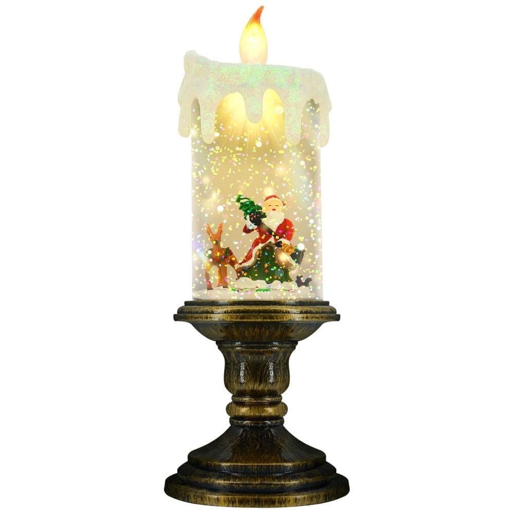 Enfeite de Natal Vela sem Chamas com Led e Temporizador a Bateria, AOMIL, Bronze