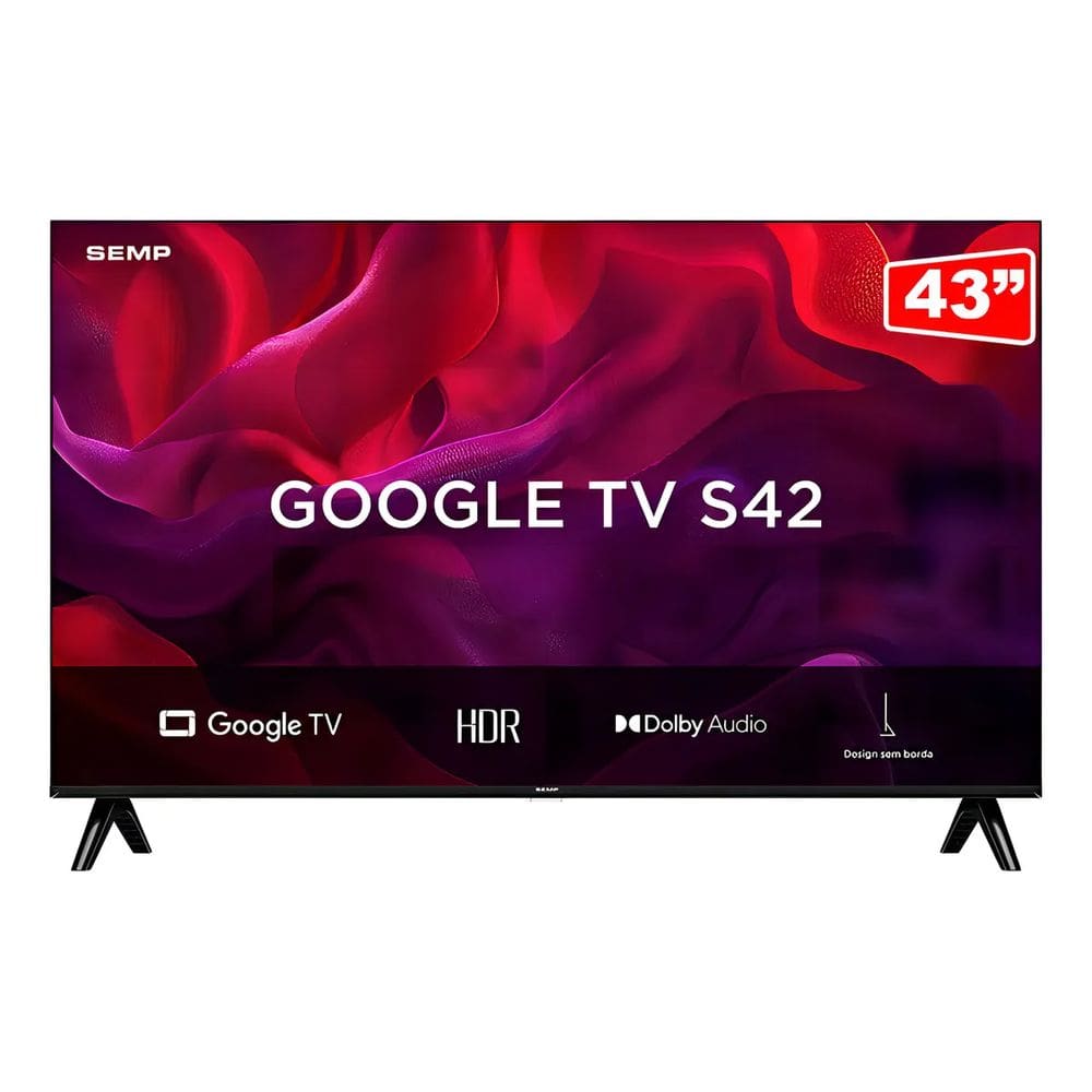 Smart Tv Semp 43S42 43” Led FHD Google Tv Dolby Audio 60Hz