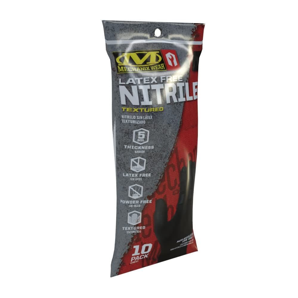 Luvas de proteção Mechanix Wear HD Black Nitrile 10 Pk L