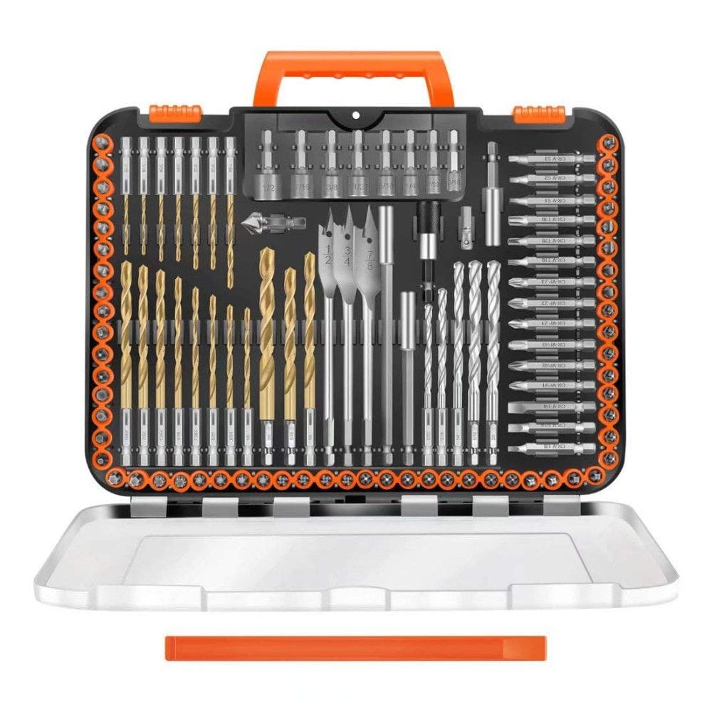 Kit de Brocas em Titânio Peças Perfuração Alvenaria, Madeira e Cimento com Estojo, ENERTWIST ET DBA 112, Preto