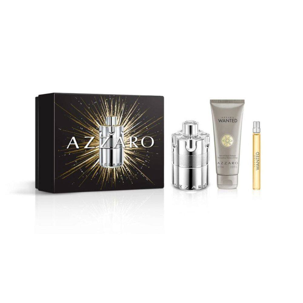 Perfume Azzaro Wanted Eau de Parfum 100 mL + Shampoo 75 mL 3 unidades