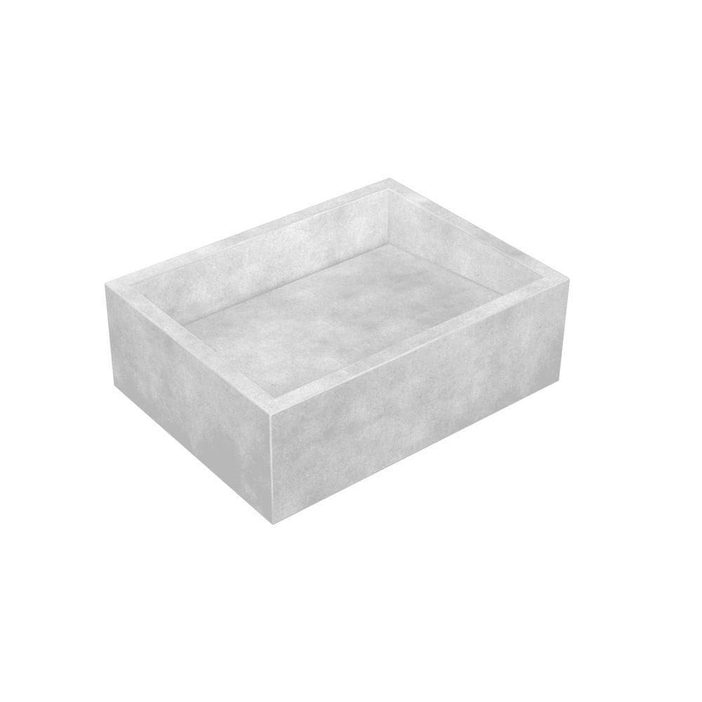 Cuba De Apoio Banheiro Quartzo Pedra 40x30cm Concreto