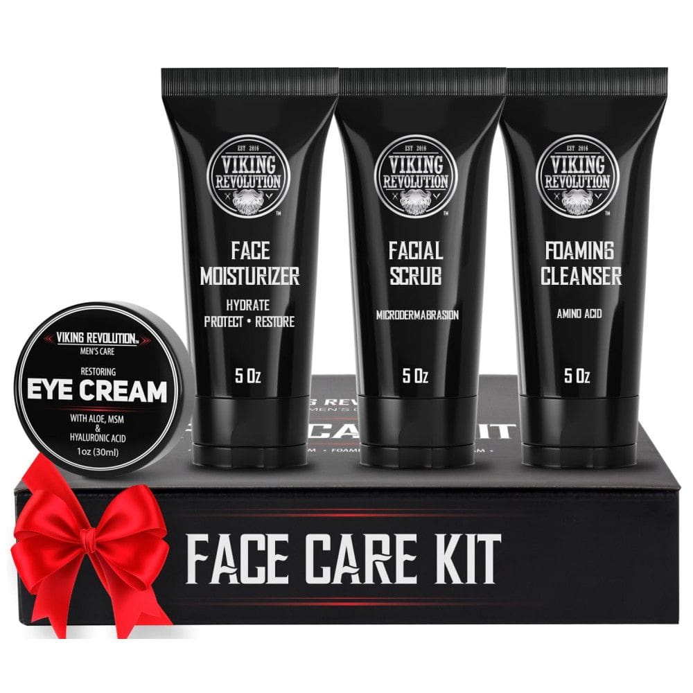 Kit Skincare Facial para Homens com Hidratante Facial Rejuvenescedor, Esfoliante Facial Microdermoabrasão e Sabonete para Olhos