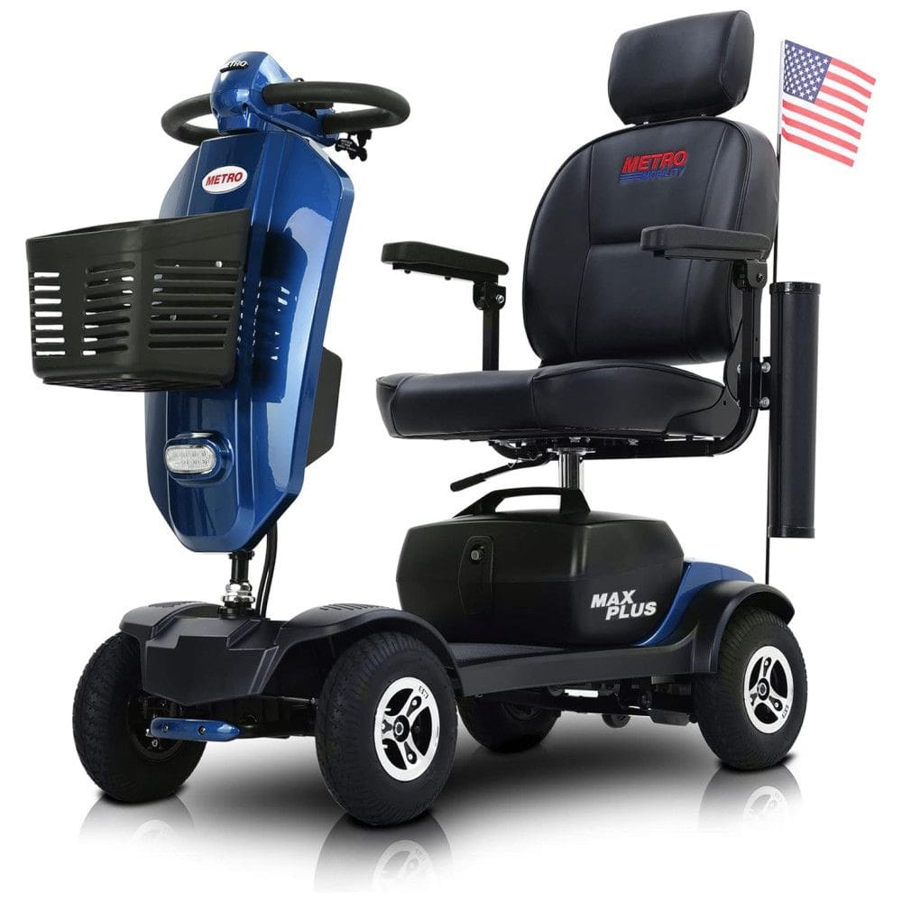 Cadeira de Rodas Elétrica Dobrável Metro Mobility para Adultos, 136 kg de Capacidade, Scooter para Idosos, Viagem, Porta USB e 2 Suportes