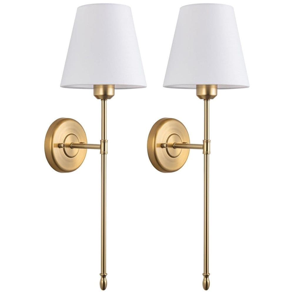 Conjunto de Luminária de Parede Sem Fio com Estilo Retrô, Carregamento via USB e 2 Peças, Tumgog, Dourado