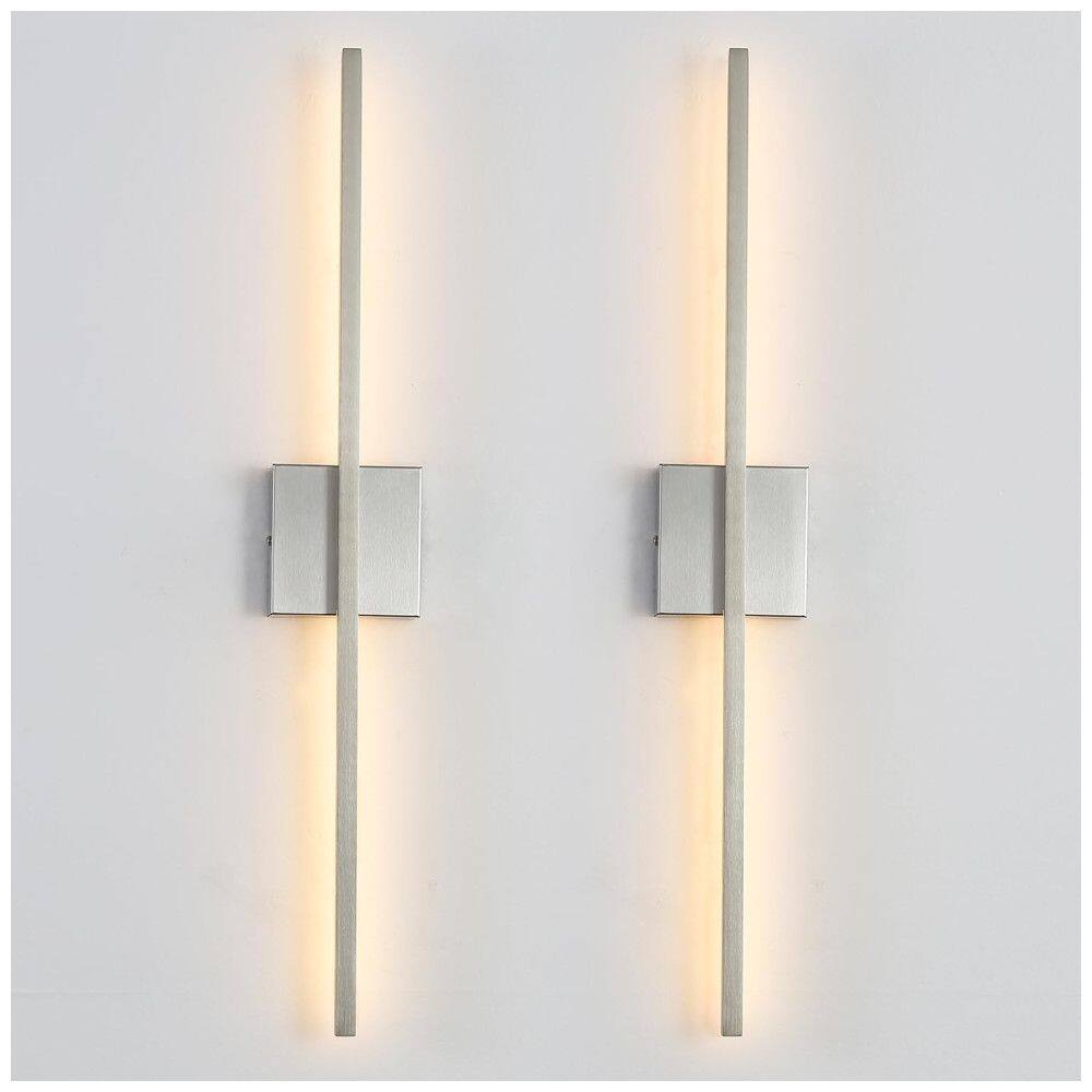 Conjunto de Luminária com Fio de Parede, 2 Peças e Estilo Moderno para Banheiro, Sala de Estar e Quarto, Bivolt 12W, Fengkiop, Prata