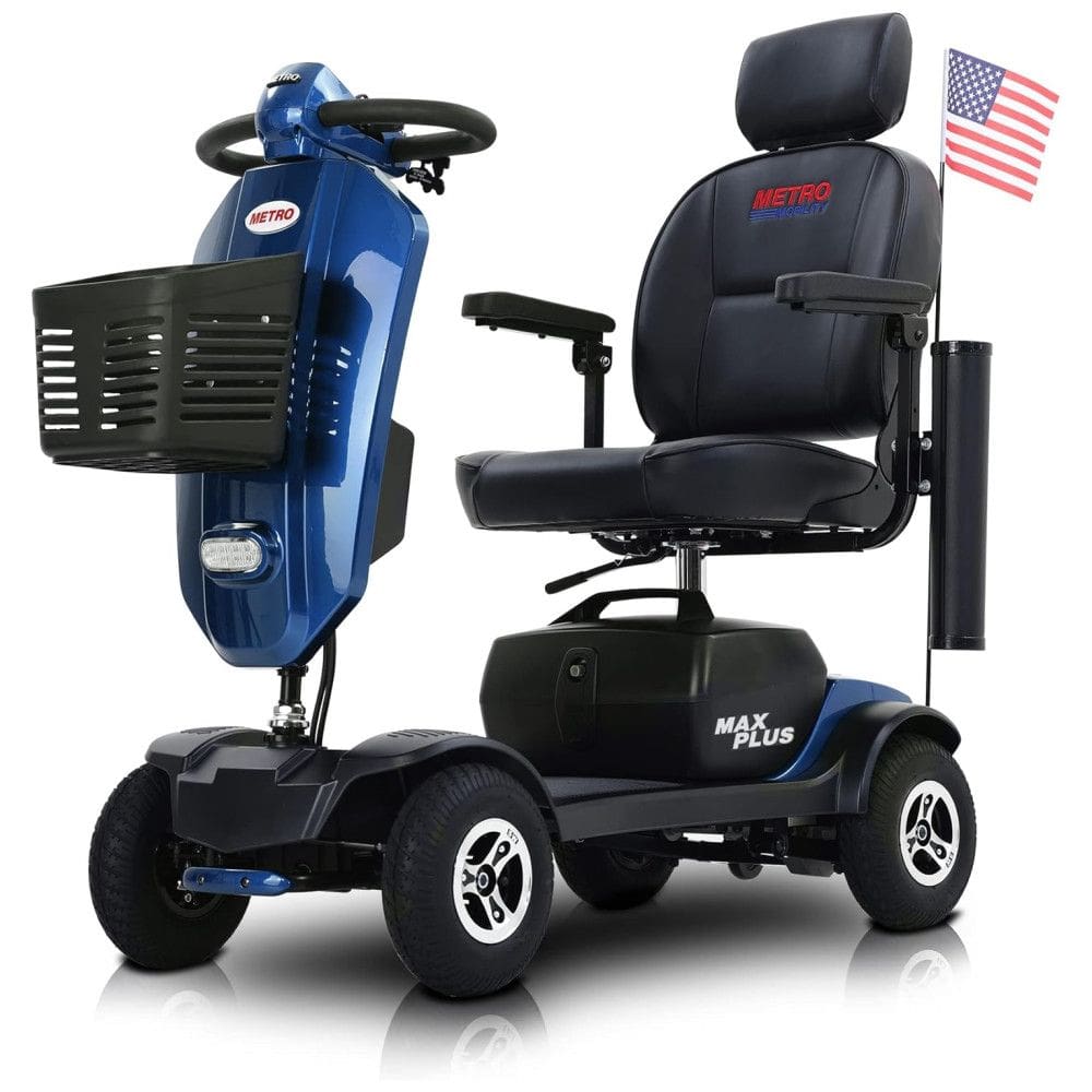 Cadeira de Rodas Elétrica Externa 4 Rodas, Dobrável, para Adultos até 136 kg, Bateria 20V20AH*2, Autonomia Máxima de 25 km,Metro Mobility.