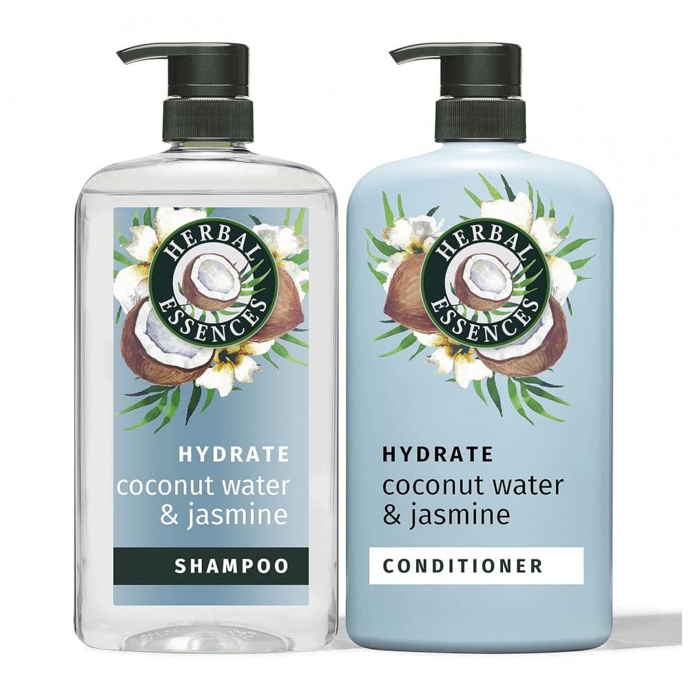 Shampoo e Condicionador 865 mL Jasmim e Coco para Cabelos Secos, HERBAL ESSENCES, Branco