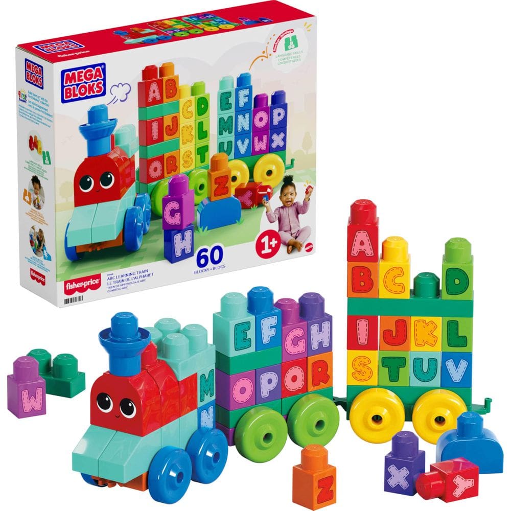 Conjunto de brinquedos Building Blocks Mega Bloks First Builders Train 60 unidades