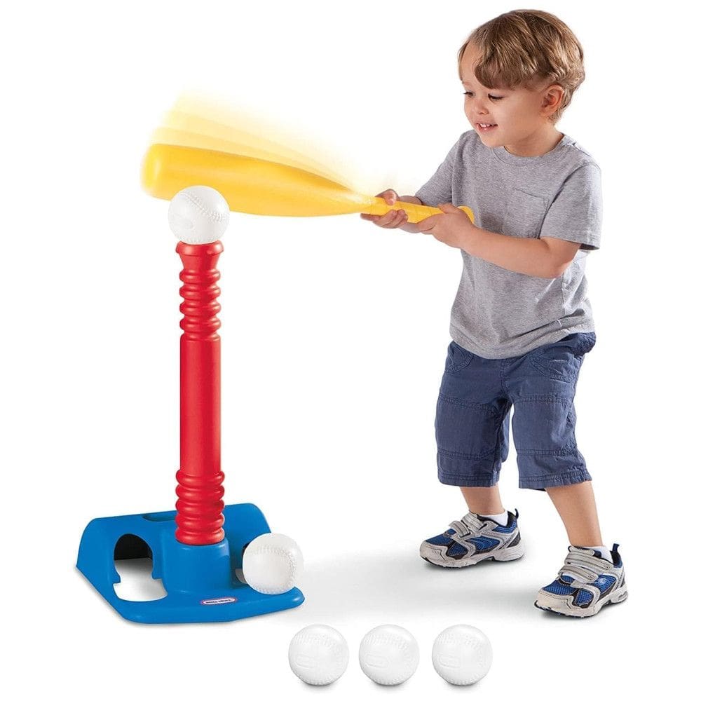 Conjunto Little Tikes T-Ball, Com 5 Bolas de Beisebol, Base de Suporte (T) e Um Taco, Ideal Para Crianças a Partir de 18 Meses
