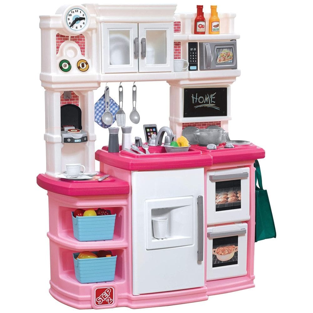 Cozinha Infantil Durável com Luzes e Sons, Cozinha de Brinquedo de Plástico, Step2, Rosa